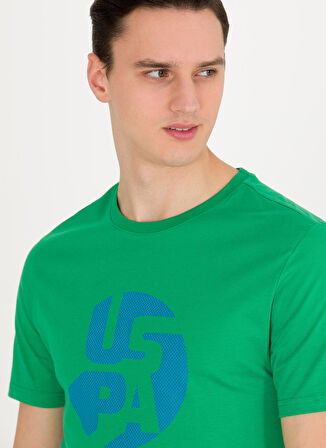 U.S. Polo Assn. Bisiklet Yaka Yeşil Erkek T-Shirt ONZA