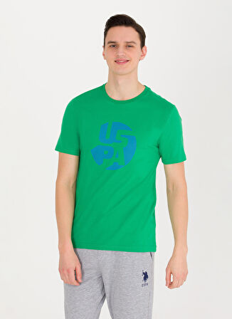 U.S. Polo Assn. Bisiklet Yaka Yeşil Erkek T-Shirt ONZA