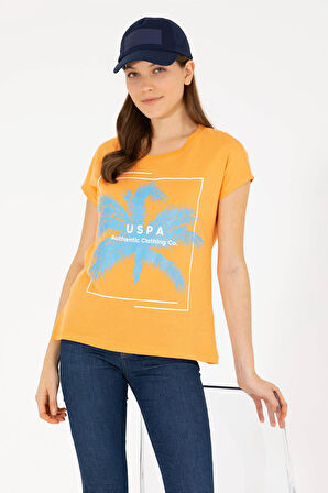 Kadın Bisiklet Yaka Tişört-Turuncu | XS