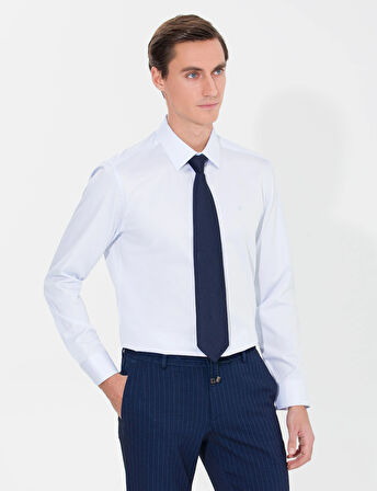 Erkek Slim Fit Uzun Kollu Basic Gömlek-Açık Mavi | 44