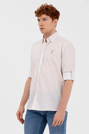 . Erkek Desenli Slim Fit Gömlek 1584114 Camel