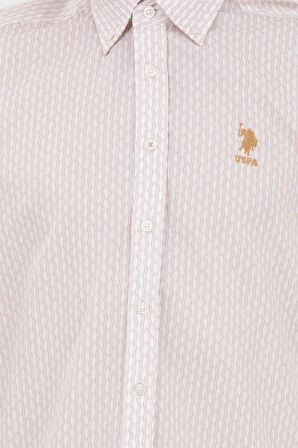 . Erkek Desenli Slim Fit Gömlek 1584114 Camel