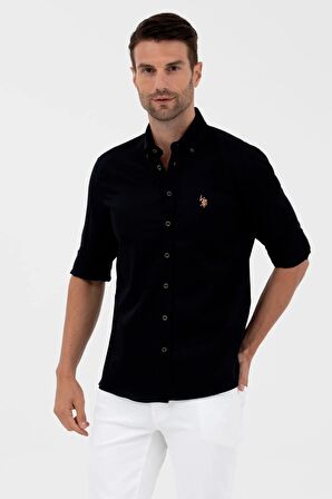 U.S. Polo Assn. Slim Fit Uzun Kollu Siyah Erkek Gömlek 1571695
