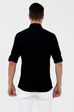 U.S. Polo Assn. Slim Fit Uzun Kollu Siyah Erkek Gömlek 1571695