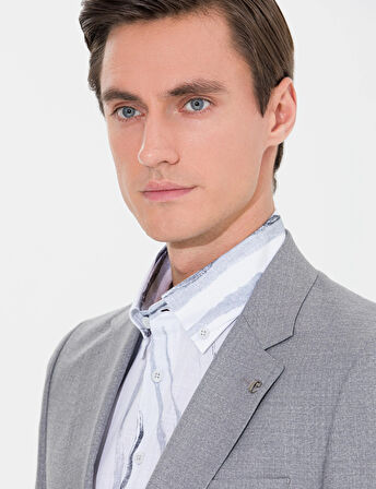 Slim Fit Takım Elbise-Gri | 48