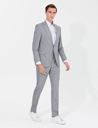 Slim Fit Takım Elbise-Gri | 48