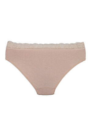 Kadın Bambu Kumaş Beli Dantelli Slip Külot 3'lü Paket Set Kts1095