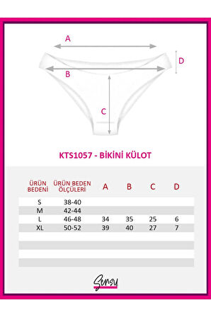 Kadın Günlük Pamuklu Külot Beyaz Bikini Model 5'li Paket Kts1057