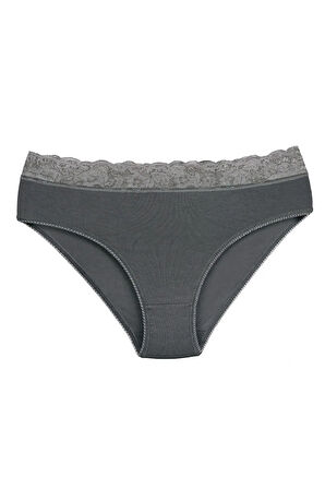 Kadın Bambu Kumaş Beli Dantelli Slip Külot 3'lü Paket Set Kts1094