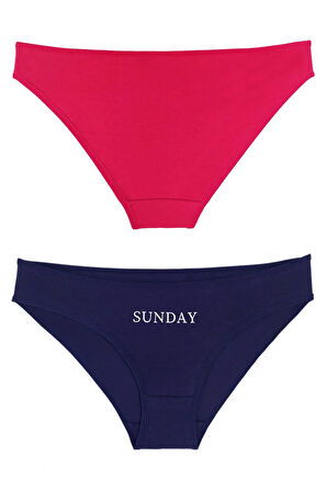 Kadın Gün Baskılı 7'li Slip Külot