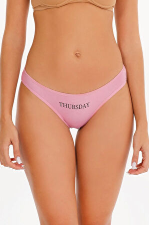 Kadın Gün Baskılı 7'li Slip Külot