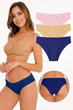 Kadın Lazer Kesim Likralı Külot 3'lü Paket Set