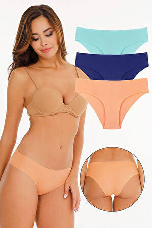 Kadın Lazer Kesim Likralı Külot 3'lü Paket Set