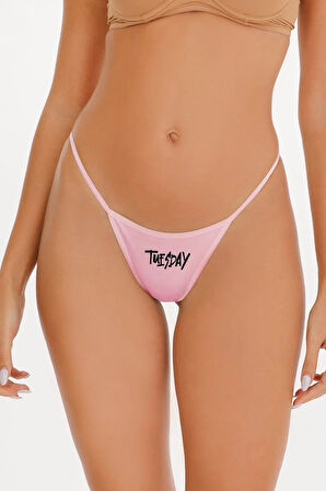 Kadın Gün Baskılı 7'li Ipli Bikini Külot