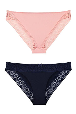 Kadın Lazer Kesim Dantelli Slip Külot 3'lü Paket Set - Kts3101