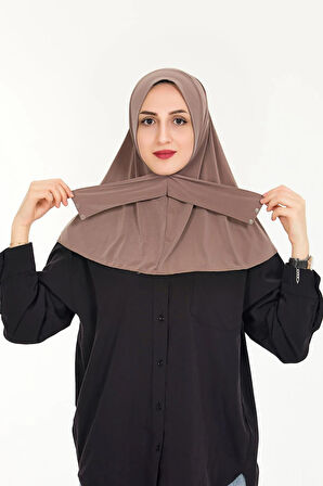 Kadın Tesettür Hazır Çıtçıtlı Hijab Bone Şal