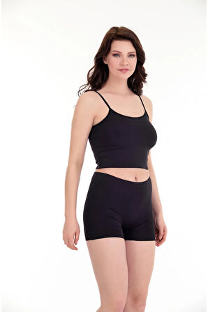 Lazer Kesim Yüksek Bel Toparlayıcı Şort Tekli Set -OTR4000