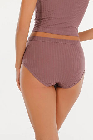 Kadın Fitilli Soft Renkler 3 lü Yüksek Bel Külot Set - KTS4054