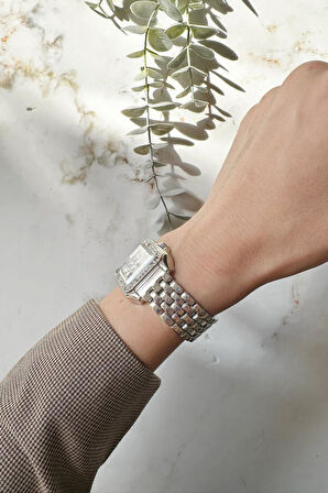 Retro Gümüş Roma Rakam Kadın Kol Saati