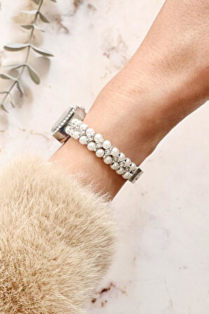 Phoebe Pembe Kadran İnci Taşlı Kadın Kol Saati