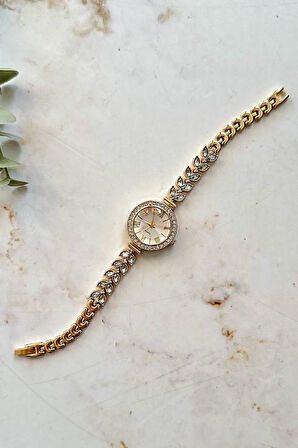 Dieana Gold Taşlı Kadın Kol Saati