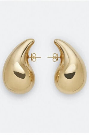 Gold Gözyaşı Damla Kadın Küpe