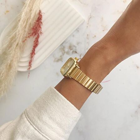 Hemera Gümüş Kadran Gold Metal Kadın Kol Saat