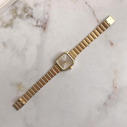 Hemera Gümüş Kadran Gold Metal Kadın Kol Saat