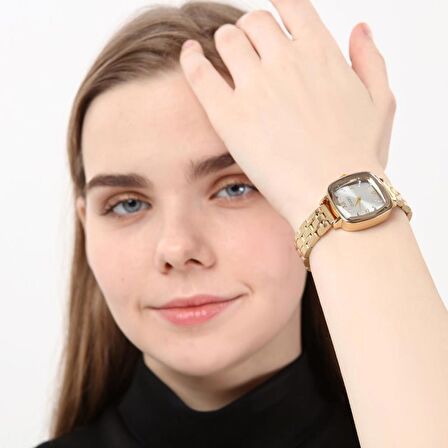 Elanor Roma Rakam Gümüş Kadran Gold Kordon Kadın Kol Saati