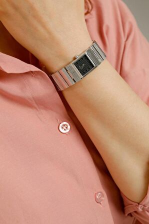 Noi Siyah Kadran Gümüş Kordon Kadın Kol Saat