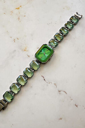 Aosta Yeşil Gümüş Kadın Kol Saati