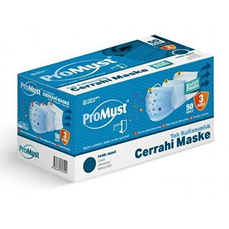 PROMUST 3 KATLIMELTBLOWNLU MAVİ MASKE