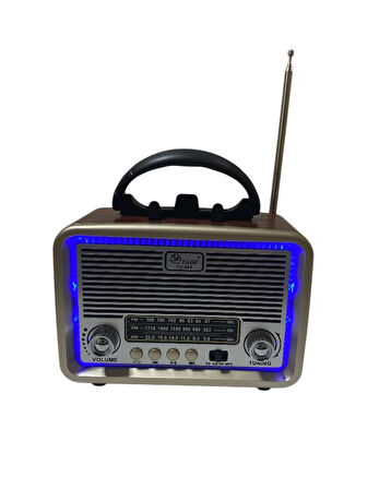 3 Bant Nostajik Usb Bluetooth Ledli Radyo 3914