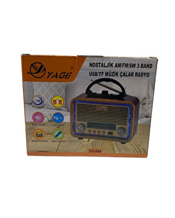 3 Bant Nostajik Usb Bluetooth Ledli Radyo 3914