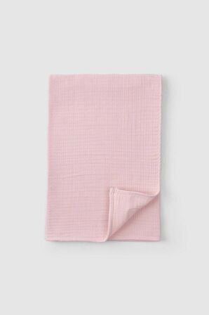 Organik Pamuk Dört Katlı Müslin Bezi Örtü 70x70cm Pembe