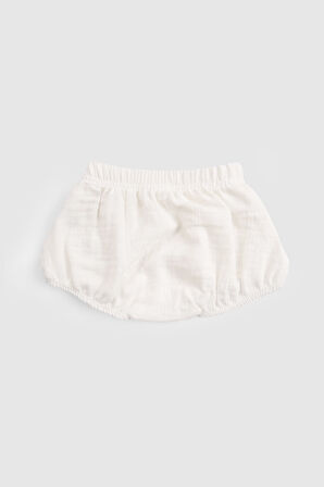Organik Pamuk Müslin Ekru Bebek Bloomer
