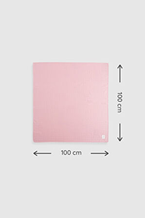Organik Pamuk Müslin Pembe 3'lü Swaddle Seti 100x100 cm