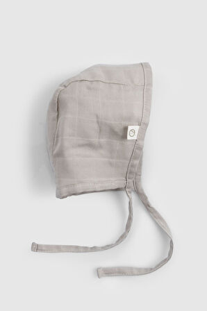 Organik Pamuk Müslin Bej Bebek İngiliz Şapka