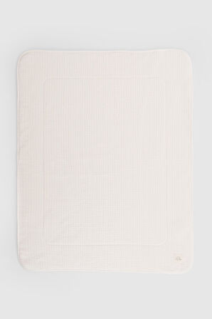 Wellsoftlu Kapitone Ekru Bebek Battaniyesi 80x100 cm