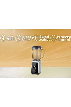 Zln3925 | Stand Blender | 1.5l Cam Hazne | 1000w | 2 Hız Ayarı | Pulse Fonksiyonu | Buz Kırma