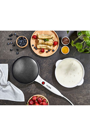 ZLN7911 Elektrikli Krep Makinesi | 700W | Yapışmaz Yüzey | BPA Free | Beyaz