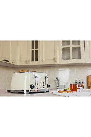 Zln1214 | Retro Ekmek Kızartma Makinesi | 6 Kademeli | Buz Çözme | Yeniden Isıtma | 1500w