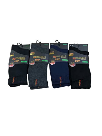 4 Lü Mosaic Punto Erkek Bambu Kışlık Termal Havlu Çorap Parfümlü 41 - 45 No