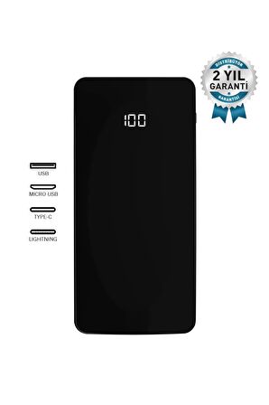 Intouch 10000 mAh Hızlı Şarj Powerbank Siyah 