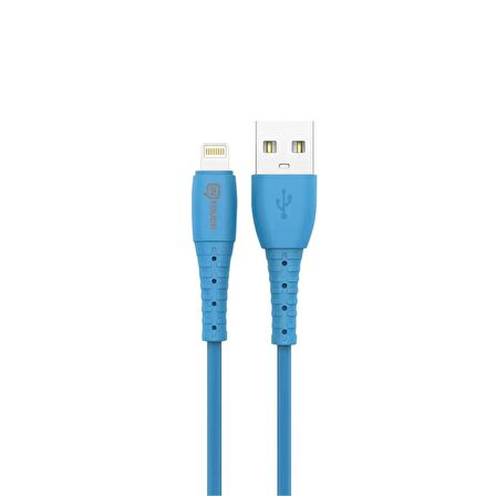 Soft 2.4A 1M Iphone Uyumlu Lightning Usb Şarj ve Data Kablosu Mavi