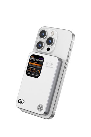 10.000 mAh MagSafe Hızlı Şarj QI2/PD 20W TFT Ekranlı Powerbank Premium Serisi Beyaz