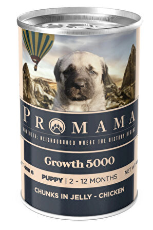 Promama Growth 5000 Yavru Tavuklu Etli Yaş Konserve Köpek Maması 400 Gr. 36'lı Koli