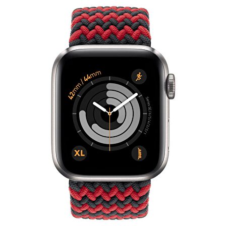 Buff Apple Watch Uyumlu Bands Braided 42/44 XL Black Red 