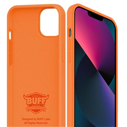 Buff iPhone 13 Mini Rubber Fit Kılıf Light Orange