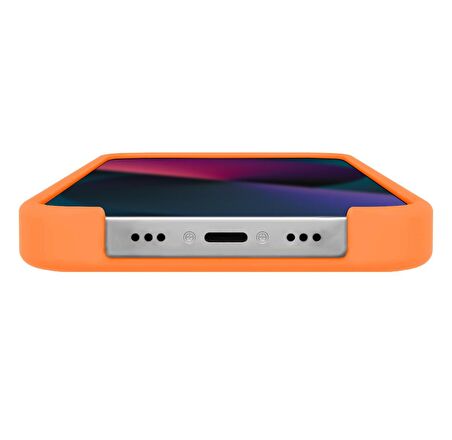 Buff iPhone 13 Mini Rubber Fit Kılıf Light Orange